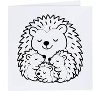Azeeda 'Hedgehog Family' Greeting Card - Square (GC00100245)