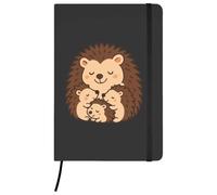 Azeeda 'Hedgehog Family' Ruled Notebook - Black, A5 (NB00100601)