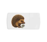 Azeeda 'Hedgehog Sniffing A Flower in The Garden' Pill Box with Tablet Splitter (PI00037662)
