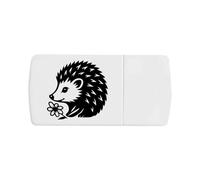 Azeeda 'Hedgehog Sniffing A Flower' Pill Box with Tablet Splitter (PI00037661)