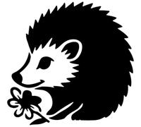 Azeeda 'Hedgehog Sniffing A Flower' Reusable Stencil - Durable Decorative Template for Painting and Spraying on Walls, Tiles, Wood, Fabric & Craft Projects - XL (A3) (WS00081247)