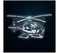 Azeeda 'Helicopter on the Ground' Window Cling - White, 10cm (WC00184649)