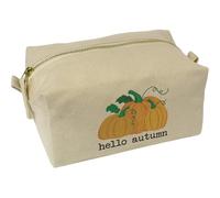Azeeda 'Hello Autumn' Canvas Wash Bag/Makeup Case (CS00047385)