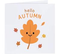 Azeeda 'Hello Autumn' Greeting Card - Square (GC00101655) | Blank Inside for Birthdays, Thank You Notes, Invitations and Gifts