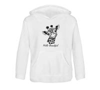 Azeeda 'Hello Beautiful Giraffe' Kids Hoodie - White, 9-11 (KO00130987)