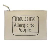 Azeeda 'Hello I'm Allergic To People' Canvas Clutch Bag/Accessory Case (CL00048214)