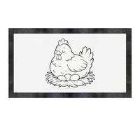 Azeeda 'Hen Sitting on Nest' Pet Feeding Mat (PM00031574)