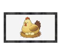 Azeeda 'Hen Sitting on Nest' Pet Feeding Mat (PM00031575)