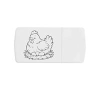 Azeeda 'Hen Sitting on Nest' Pill Box with Tablet Splitter (PI00036680)