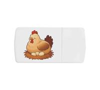 Azeeda 'Hen Sitting on Nest' Pill Box with Tablet Splitter (PI00036681)