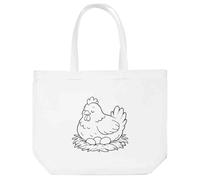 Azeeda 'Hen Sitting on Nest' Tote Shopping Bag For Life (BG00085032)