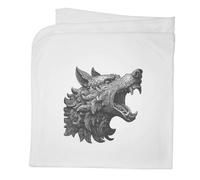 Azeeda 'Heraldic Wolf' Baby Blanket - White (BY00050902)