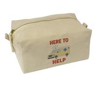 Azeeda 'Here to Help Vehicle' Canvas Wash Bag/Makeup Case (CS00046824)
