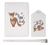 Azeeda 'Hey Foxy Lady' Passport Cover & Luggage Tag Travel Set (PA00034666)