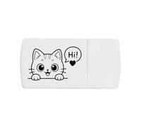 Azeeda 'Hi Kitten' Pill Box with Splitter (PI00045593)