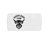 Azeeda 'Highland Cattle Head' Pill Box with Tablet Splitter (PI00037326)