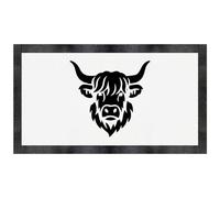 Azeeda 'Highland Cow Head' Pet Feeding Mat (PM00031488)