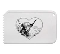 Azeeda 'Highland Cow in Heart' Plastic Ice Scraper (IC00049670)
