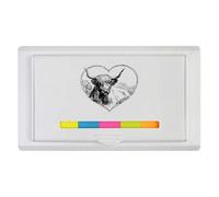 Azeeda 'Highland Cow in Heart' Sticky Note Ruler Pad (ST00045338)