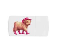 Azeeda 'Highland Cow in Pink' Pill Box with Splitter (PI00046381)