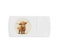 Azeeda 'Highland Cow' Pill Box with Splitter (PI00044657)