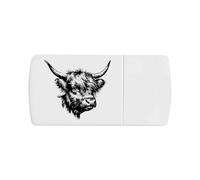 Azeeda 'Highland Cow Portrait' Pill Box with Splitter (PI00045726)