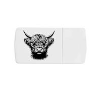 Azeeda 'Highland Cow Rockstar' Pill Box with Tablet Splitter (PI00041795)