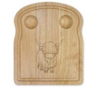 Azeeda 'Highland Cow Standing' Toast Breakfast Board (WB00103614) | Wooden Chopping / Serving Board for Breakfast, Snacks and Gifts