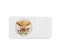 Azeeda 'Highland Cow & Thistle' Pill Box with Splitter (PI00044600)