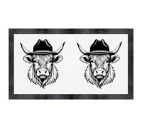 Azeeda 'Highland Cow Wearing Cowboy Hat' Pet Feeding Mat (PM00036183)