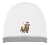 Azeeda 'Highland Cow Wearing Santa Hat' Kids Slouch Hat (KH00041459)