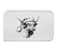 Azeeda 'Highland Cow Wearing Santa Hat Portrait' Plastic Ice Scraper (IC00047630)