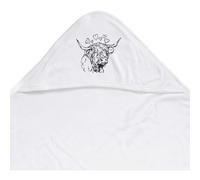 Azeeda 'Highland Cow with Hearts' Baby Hooded Towel (HT00038292)