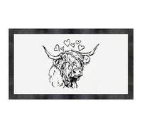 Azeeda 'Highland Cow with Hearts' Pet Feeding Mat (PM00033200)