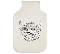 Azeeda 'Highland Cow with Tongue Sticking Out' Hot Water Bottle Cover (HW00045155)