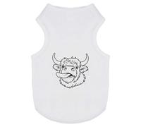Azeeda 'Highland Cow with Tongue Sticking Out' Pet Dog/Cat T-Shirt, L (PT00168891)