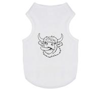 Azeeda 'Highland Cow with Tongue Sticking Out' Pet Dog/Cat T-Shirt, M (PT00168890)