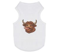Azeeda 'Highland Cow with Tongue Sticking Out' Pet Dog/Cat T-Shirt, M (PT00168894)