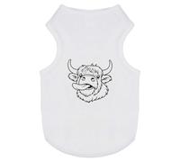 Azeeda 'Highland Cow with Tongue Sticking Out' Pet Dog/Cat T-Shirt, S (PT00168889)
