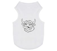 Azeeda 'Highland Cow with Tongue Sticking Out' Pet Dog/Cat T-Shirt, XS (PT00168888)