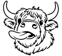 Azeeda 'Highland Cow with Tongue Sticking Out' Stencil/Template (WS00081874)
