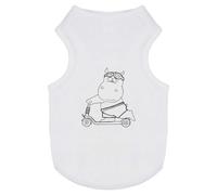 Azeeda 'Hippopotamus with Push Scooter' Pet Dog/Cat T-Shirt, M (PT00177426)
