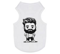Azeeda 'Hipster Chibi Man' Pet Dog/Cat T-Shirt, L (PT00149635)