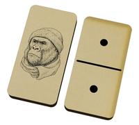Azeeda 'Hipster Gorilla in Beanie & Scarf' Domino Set & Box (DM00056195)