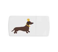Azeeda 'His Majesty The Dachshund ' Pill Box with Tablet Splitter (PI00039362)