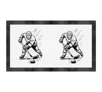 Azeeda 'Hockey Player Strike' Pet Feeding Mat (PM00039417)