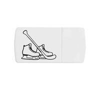 Azeeda 'Hockey Stick & Skates' Pill Box with Tablet Splitter (PI00043533)