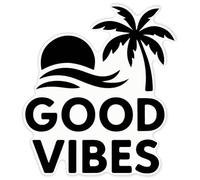 Azeeda 'Holiday Good Vibes' Clear Premium Vinyl Decal Stickers - Waterproof, Durable & Easy to Apply - for Car Bumpers, Windows, Bins & More - XXL (720mm) (DC00163023)