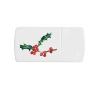 Azeeda 'Holly Berry and Leaves Christmas Illustration' Pill Box with Tablet Splitter (PI00039697)