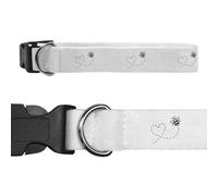 Azeeda 'Honey Bee Love Heart' Dog Collar - White, S (PR00087839)